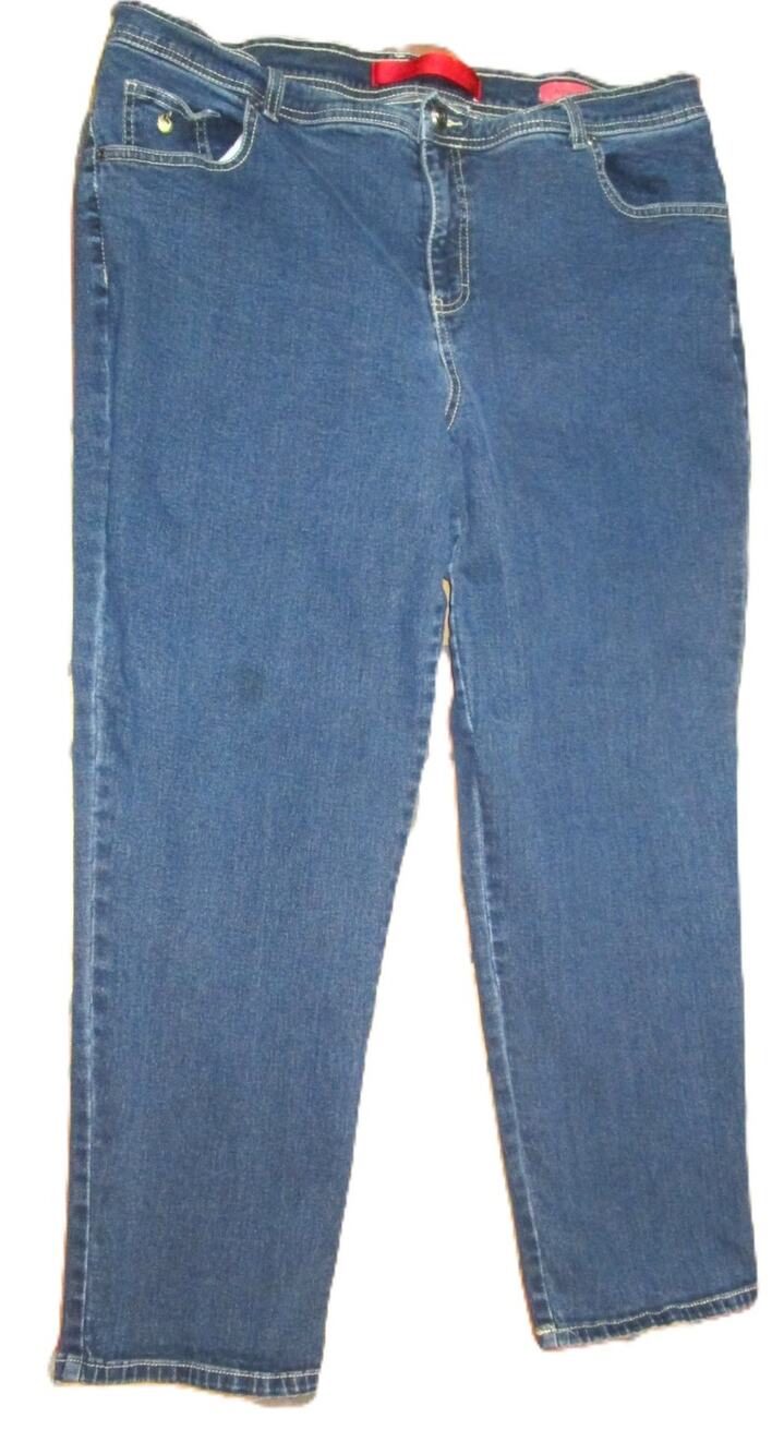 Gloria Vanderbilt Women's Blue Cotton Denim Amanda Jeans Stretch Size 18W Short